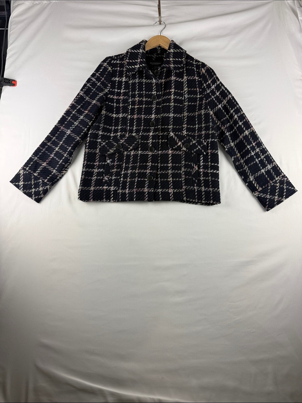 Liverpool Navy Multicolor Stripe Woven Jacket Women's XS Like New